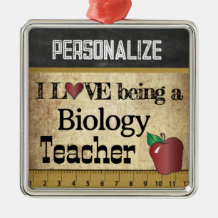 Liebe zum Beruf als Biologielehrer Vintage Silbernes Ornament