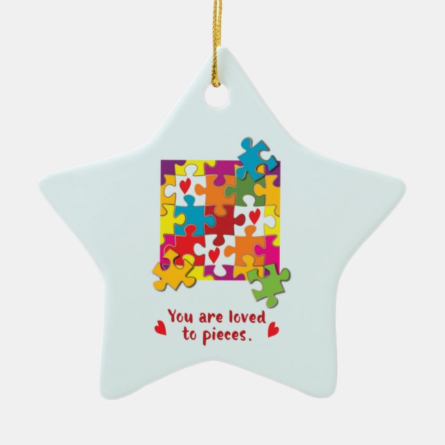 Liebe zum Geburtstag Junge Puzzle Keramik Ornament (Vorne)