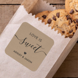 Liebe zum Hochzeitsfeiern ist Sweet Sticker, Weddi Quadratischer Aufkleber