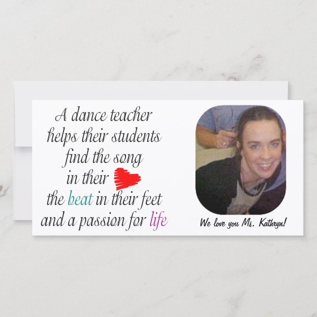 Liebe zum Lehren der Tanzfotokarte (Vorderseite)
