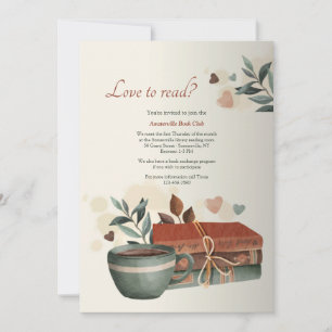 Liebe zum Lesen des Buchclubs Einladung