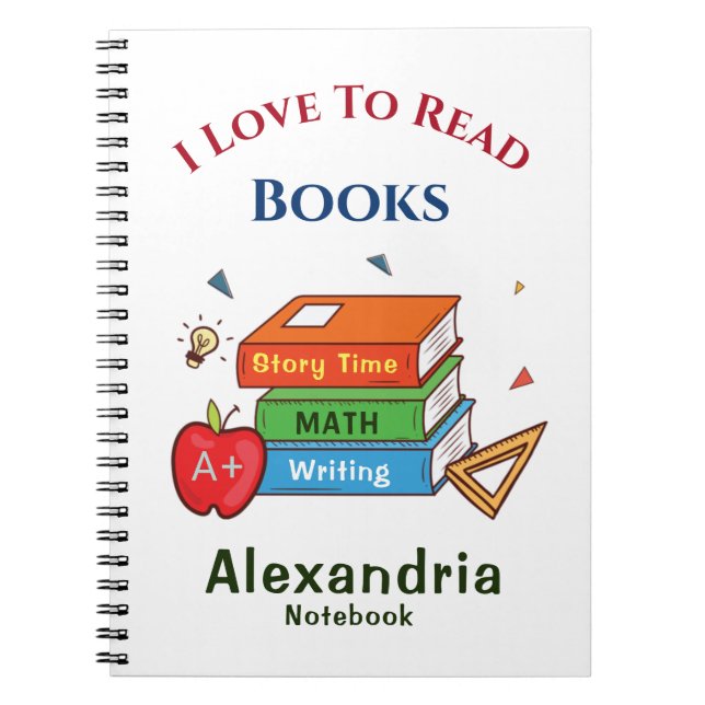 Liebe zum Lesen von Büchern Lesen, Anpassen Notizblock (Vorderseite)