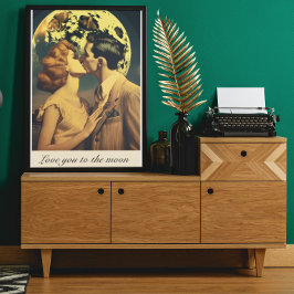 Liebe zum Mond, Reiseplakat individuell anpassbar Poster