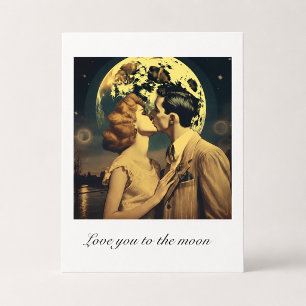 Liebe zum Mond, Reiseplakat individuell anpassbar Postkarte