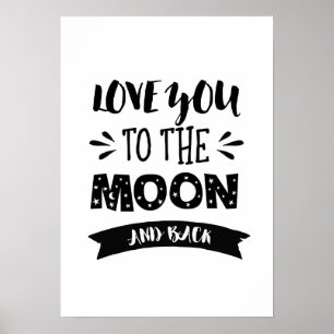 Liebe zum Mond und Backposter Poster