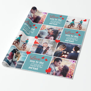 Liebe zum Mond- und Foto-Umhüllungspapier Geschenkpapier