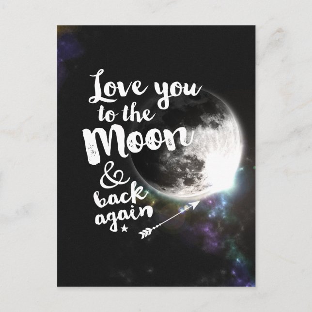 Liebe zum Mond und wieder zurück ・ Galaxie Postkarte (Vorderseite)