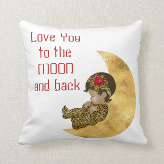 Liebe zum Mond und zum hinteren Baby-Kissen Kissen