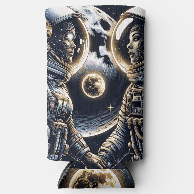 Liebe zum Mond und zurück | Astronauten Selters Dosenkühler (Vorderseite)