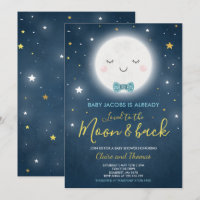 Liebe zum Mond und zurück Baby Dusche Einladung