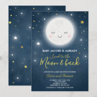 Liebe zum Mond und zurück Baby Dusche Einladung