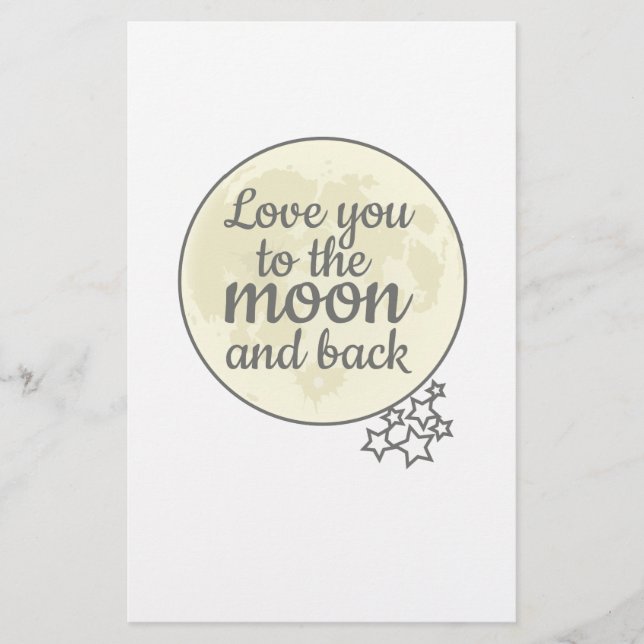 Liebe zum Mond und zurück Briefpapier (Vorderseite)