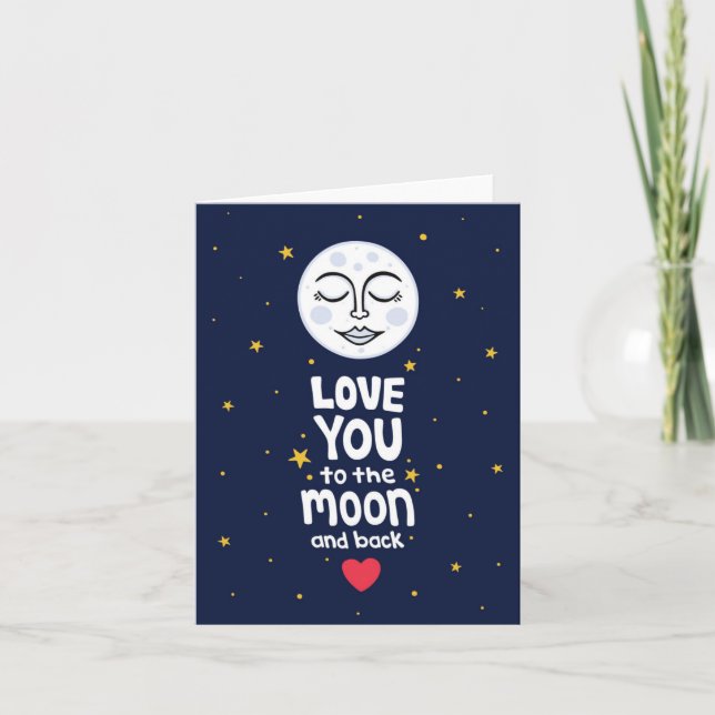 Liebe zum Mond und zurück Karte (Vorderseite)