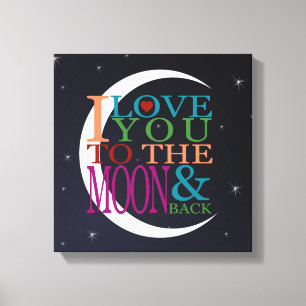 Liebe zum Mond und zurück Leinwanddruck