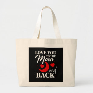 Liebe zum Mond und zurück - Romantisches Paar Jumbo Stoffbeutel