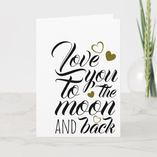 Liebe zum Mond und zurück, Valentinstag Karte (Vorderseite)