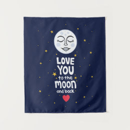 Liebe zum Mond und zurück Wandteppich