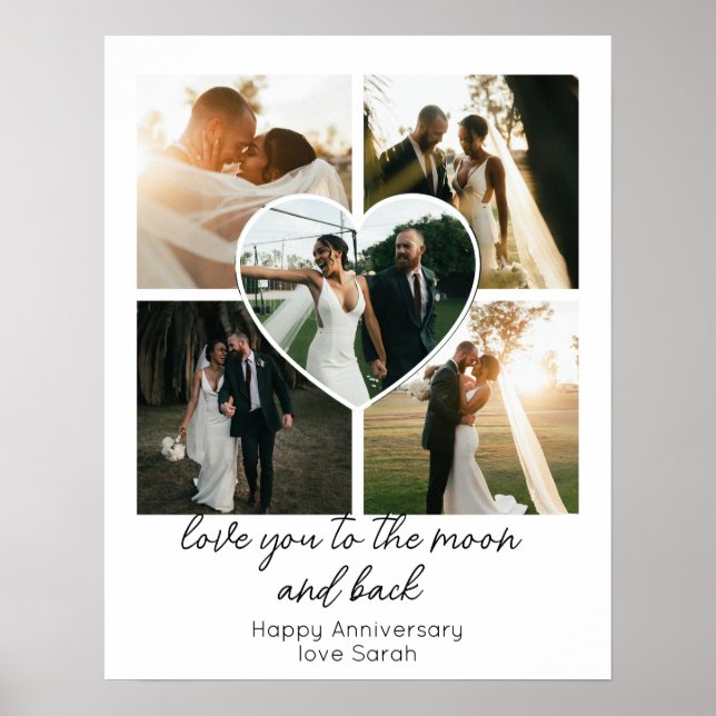 Liebe zum Mond und zurück zum Jubiläum Foto Poster (Vorne)