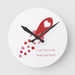 Liebe zum Mond und zurück zum Raketenschiff Runde Wanduhr
