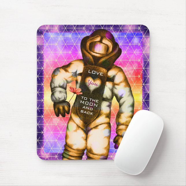Liebe zum Mondastronaut, der Coolen Raum Zeichne Mousepad (Mit Mouse)