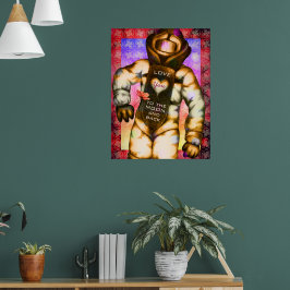 Liebe zum Mondastronaut, der Coolen Raum Zeichne Poster
