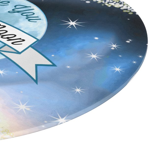 Liebe zum Muster "Mond und Rücken Sterne" Schneidebrett (Ecke)