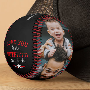 Liebe zum Outfield & Back 2-Foto Vater Geschenk Baseball
