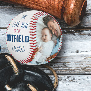 Liebe zum Outfield Foto Weißes Leder Look Baseball
