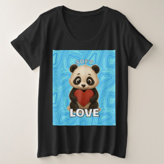Liebe zum Panda Große Größe T-Shirt