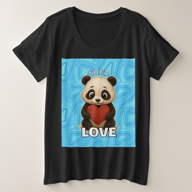 Liebe zum Panda Große Größe T-Shirt (Design vorne)
