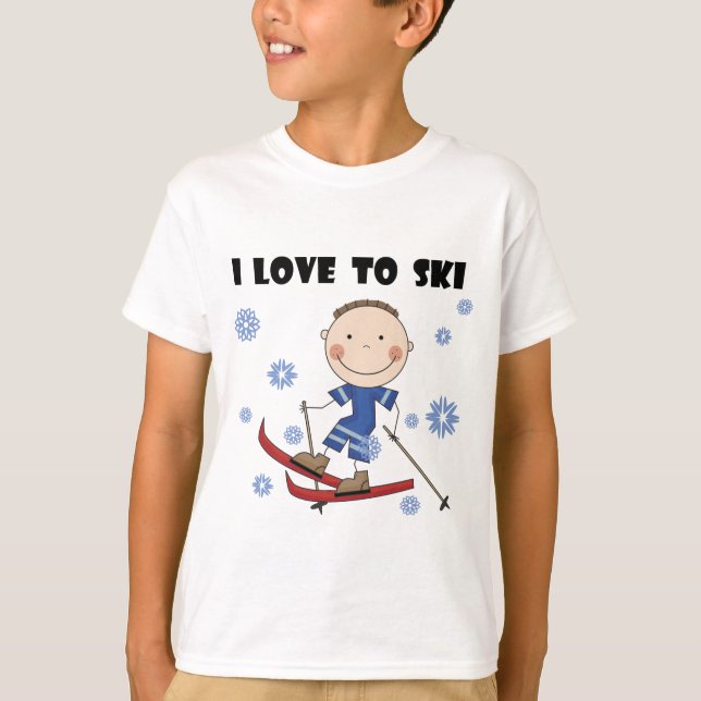 Liebe zum Skifahren - Boy Tshirts und Geschenke (Vorderseite)