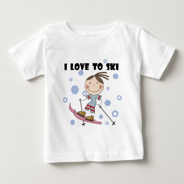 Liebe zum Skifahren - Girl Tshirts und Geschenke (Vorderseite)