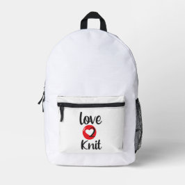 "Liebe zum Stricken" Bedruckter Rucksack