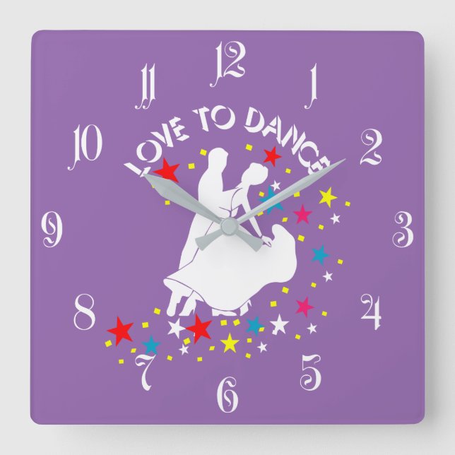 Liebe zum Tanzen Quadratische Wanduhr (Vorderseite)