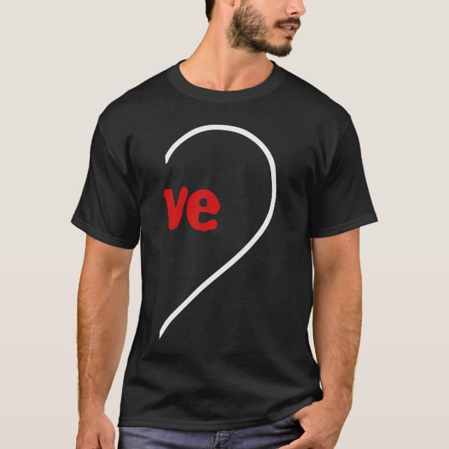 Liebe zum Valentinstag Niedliches Herz T-Shirt (Vorderseite)