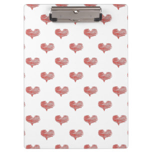 Liebe zum Valentinstag Rotes Herz Skizze Klemmbrett