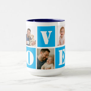 Liebe zum Vatertag 5-Foto-Collage Personalisiert Tasse