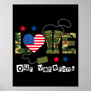 Liebe zum Veteranentag stolz Militär Amerikanische Poster