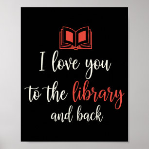 Liebe zur Bibliothek und zurück lustiger Bibliothe Poster