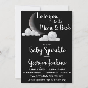 Liebe zur Mond & Back Baby Dusche Einladung