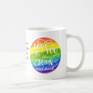 Liebe zur Mond- und Rückenregenbogen-Tasse Kaffeetasse