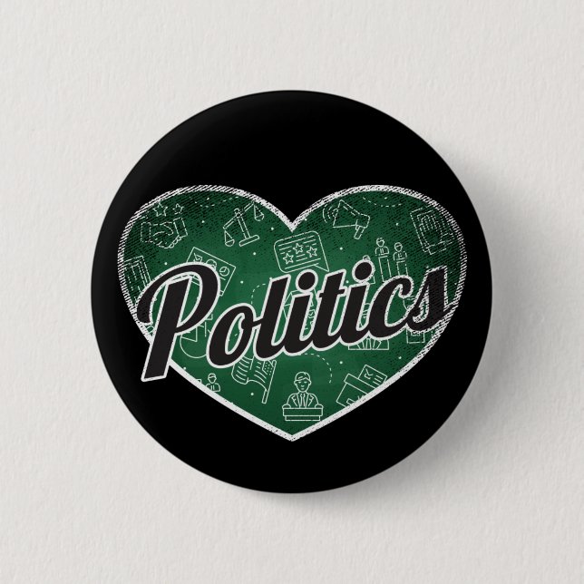 Liebe zur Retro-Herz-Blackboard-Politik Button (Vorderseite)