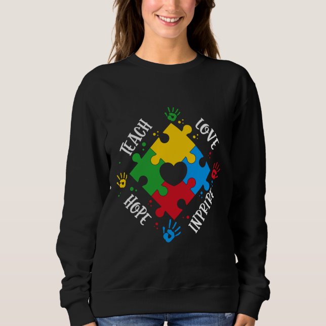Liebe zur Sensibilisierung für Autismus Sweatshirt (Vorderseite)