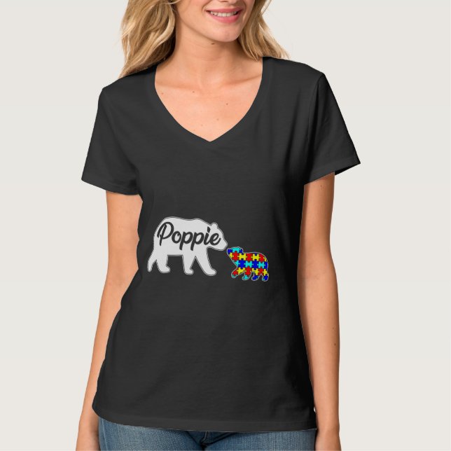 Liebe zur Unterstützung von Poppie-Bärenautismus T-Shirt (Vorderseite)