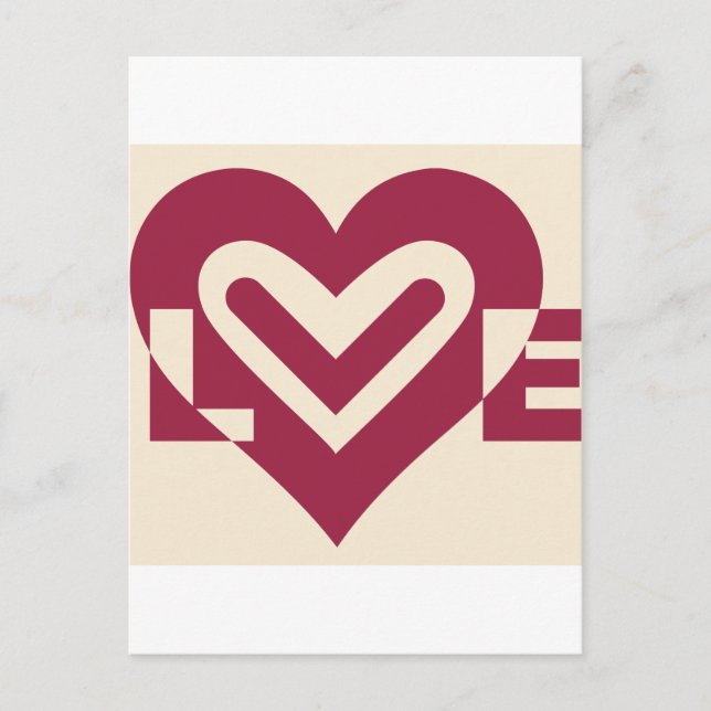 Liebe Zwei-Tone-Wein Lila Postkarte (Vorderseite)
