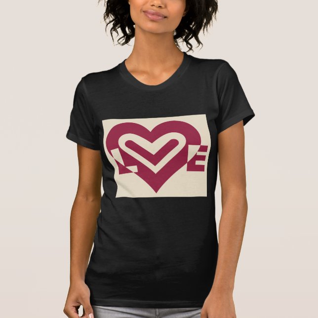 Liebe Zwei-Tone-Wein Lila T-Shirt (Vorderseite)