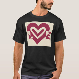 Liebe Zwei-Tone-Wein Lila T-Shirt