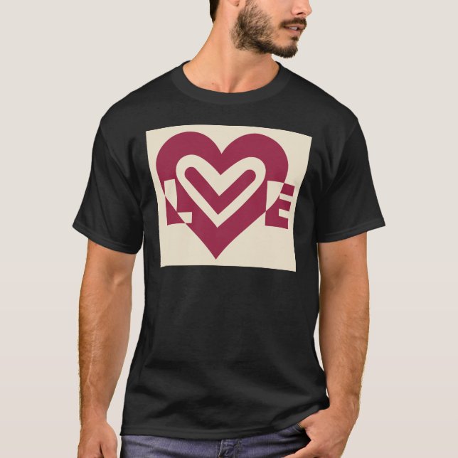 Liebe Zwei-Tone-Wein Lila T-Shirt (Vorderseite)