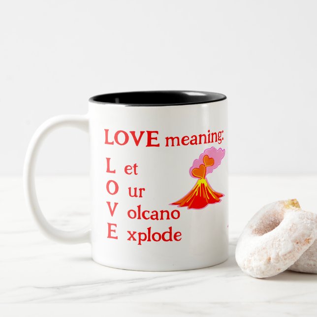 Liebe Zweifarbige Tasse (Mit Donut)