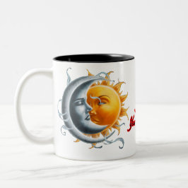 Liebe zwischen Mond und Sonne Zweifarbige Tasse